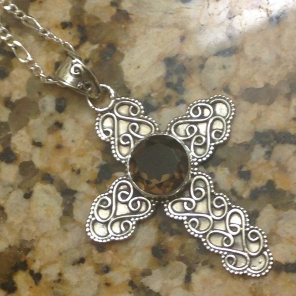 Sterling Silver Smoky Quartz Necklace